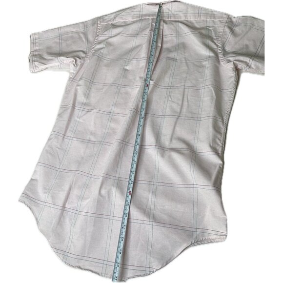 Arrow Dover Men’s Button Down Shirt Pink Plaid Short Sleeves 15 Small Made USA - Picture 6 of 6